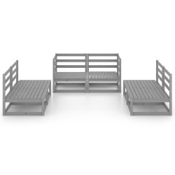 Salon de jardin 6 pcs gris bois de pin massif 558281558281