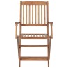 Chaises pliables d'extérieur et coussins lot de 8 Bois d'acacia 558283558283