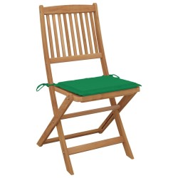 Chaises pliables de jardin lot de 6 avec coussins Bois d'acacia 558285558285