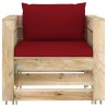 Salon de jardin 2 pcs avec coussins Bois imprégné de vert 558286558286