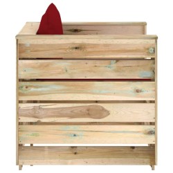 Salon de jardin 2 pcs avec coussins Bois imprégné de vert 558286558286