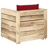 Salon de jardin 2 pcs avec coussins Bois imprégné de vert 558286558286