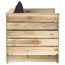 Salon de jardin 2 pcs avec coussins Bois imprégné de vert 558287558287