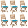 Chaises pliables de jardin lot de 6 avec coussins Bois d'acacia 558290558290