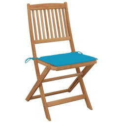 Chaises pliables de jardin lot de 6 avec coussins Bois d'acacia 558290558290