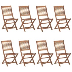 Chaises pliables de jardin lot de 8 avec coussins Bois d'acacia 558292558292