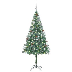 Arbre de Noël artificiel pré-éclairé/boules pommes de pin 180cm 558298558298