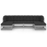 Salon de jardin 6 pcs avec coussins Gris Bois de pin massif 558300558300