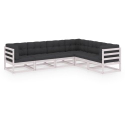 Salon de jardin 6 pcs avec coussins Bois de pin massif 558301558301