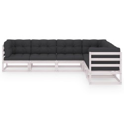 Salon de jardin 6 pcs avec coussins Bois de pin massif 558301558301