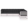 Salon de jardin 6 pcs avec coussins Bois de pin massif 558301558301