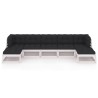 Salon de jardin 7 pcs avec coussins blanc bois de pin massif 558302558302