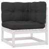 Salon de jardin 7 pcs avec coussins blanc bois de pin massif 558302558302