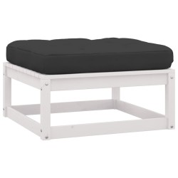 Salon de jardin 7 pcs avec coussins blanc bois de pin massif 558302558302