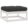 Salon de jardin 7 pcs avec coussins blanc bois de pin massif 558302558302