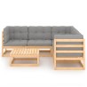 Salon de jardin 6 pcs avec coussins Bois de pin massif 558304558304