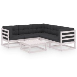 Salon de jardin 6 pcs avec coussins Bois de pin massif 558306558306