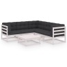 Salon de jardin 6 pcs avec coussins Bois de pin massif 558306558306