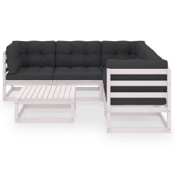 Salon de jardin 6 pcs avec coussins Bois de pin massif 558306558306