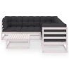 Salon de jardin 6 pcs avec coussins Bois de pin massif 558306558306