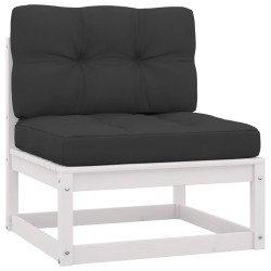 Salon de jardin avec coussins 8 pcs blanc bois de pin massif 558308558308