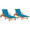 Chaises longues lot de 2 avec coussins Bois d'acacia solide 558310558310