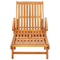 Chaises longues lot de 2 avec coussins Bois d'acacia solide 558315558315