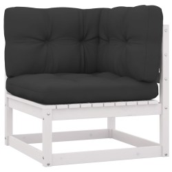 Salon de jardin avec coussins 6 pcs blanc bois de pin massif 558326558326