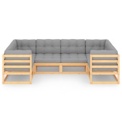 Salon de jardin 6 pcs avec coussins Bois de pin massif 558327558327