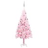 Arbre de Noël artificiel pré-éclairé et boules rose 120 cm PVC 558328558328