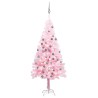 Arbre de Noël artificiel pré-éclairé et boules rose 180 cm PVC 558331558331