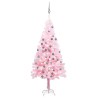 Arbre de Noël artificiel pré-éclairé et boules rose 150 cm PVC 558332558332
