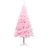 Arbre de Noël artificiel pré-éclairé et boules rose 150 cm PVC 558332558332