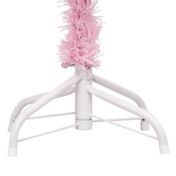 Arbre de Noël artificiel pré-éclairé et boules rose 150 cm PVC 558332558332