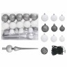 Arbre de Noël artificiel pré-éclairé et boules rose 150 cm PVC 558332558332