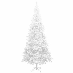 Arbre de Noël artificiel pré-éclairé et boules L 240 cm blanc 558333558333