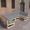 Salon de jardin 6 pcs avec coussins Bois de pin massif 558334558334