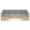 Salon de jardin 6 pcs avec coussins Bois de pin massif 558334558334