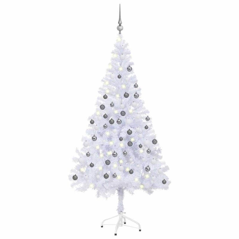 Arbre de Noël artificiel pré-éclairé/boules 120 cm 230 branches 558336558336