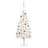 Arbre de Noël artificiel pré-éclairé et boules blanc 120 cm 558338558338