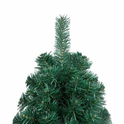 Demi-arbre de Noël artificiel pré-éclairé et boules vert 150 cm 558341558341