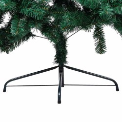 Demi-arbre de Noël artificiel pré-éclairé et boules vert 150 cm 558341558341
