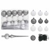 Arbre de Noël artificiel pré-éclairé et boules noir 180 cm PVC 558345558345