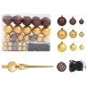Arbre de Noël artificiel pré-éclairé et boules noir 180 cm PVC 558346558346