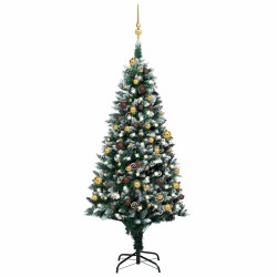 Arbre de Noël artificiel avec LED/boules pommes de pin 180cm 558347558347