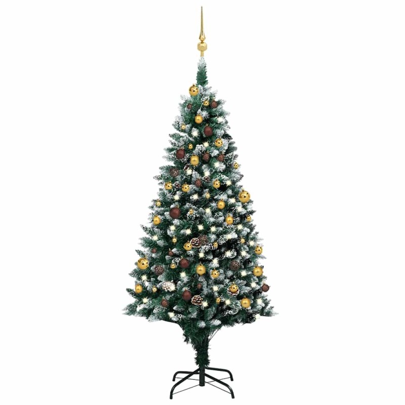 Arbre de Noël artificiel avec LED/boules pommes de pin 180cm 558347558347