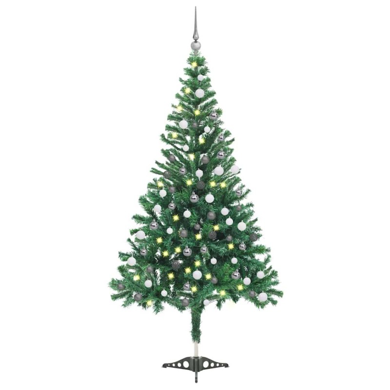 Arbre de Noël artificiel pré-éclairé/boules 120 cm 230 branches 558350558350