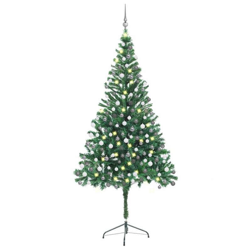 Arbre de Noël artificiel pré-éclairé/boules 210 cm 910 branches 558351558351