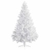 Demi-arbre de Noël artificiel pré-éclairé et boules blanc 210cm 558352558352