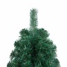Demi-arbre de Noël artificiel pré-éclairé et boules vert 210 cm 558353558353